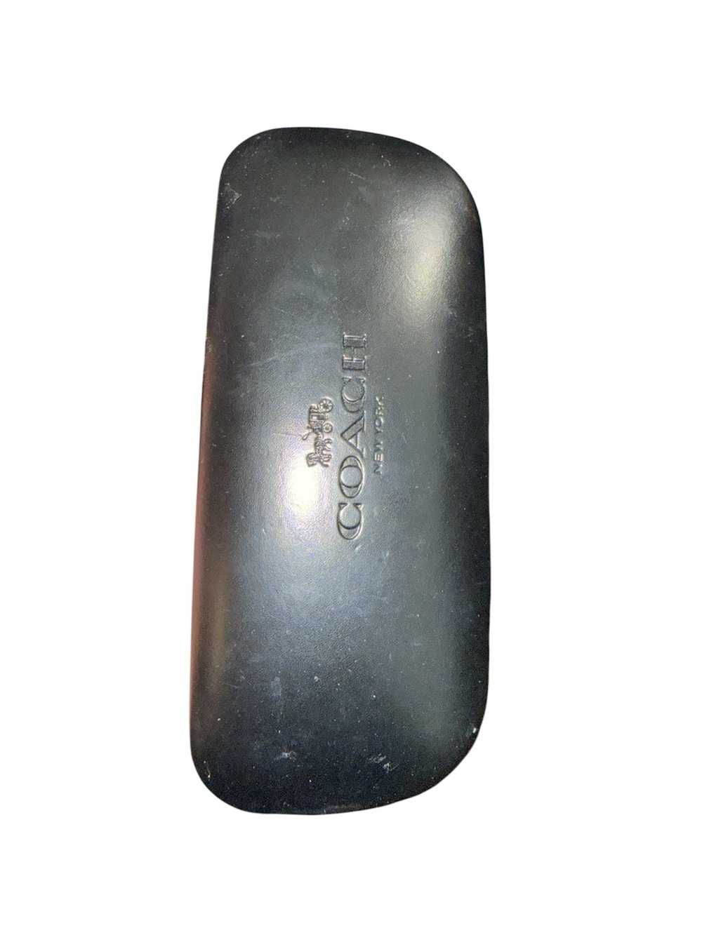 COACH Black Hard Shell Glasses Case with Embossed Logo